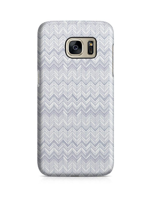Thermoplastic Polyurethane Wrap Around Case For Samsung Galaxy S7 Gray Chevron Pattern