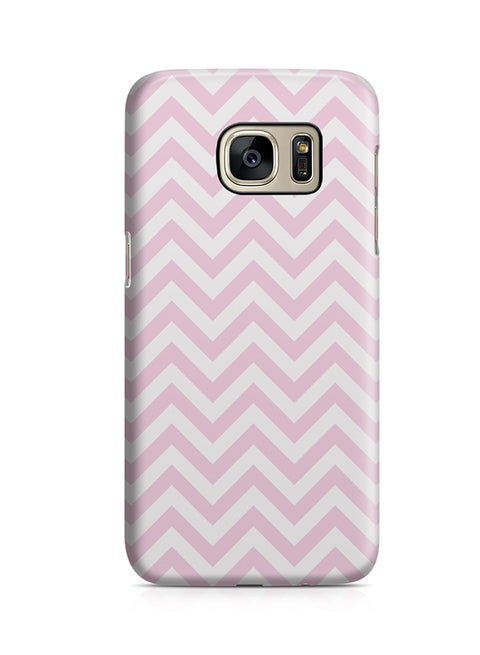 Thermoplastic Polyurethane Wrap Around Case For Samsung Galaxy S7 Pink Chevron Pattern
