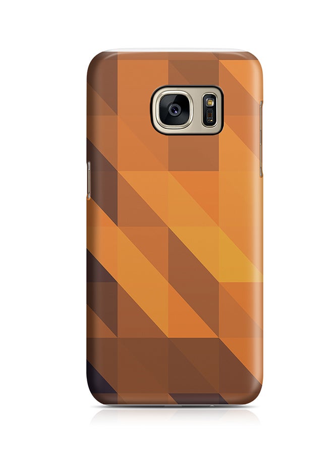 Thermoplastic Polyurethane Wrap Around Case For Samsung Galaxy S7 Edge Orange Geomaterial Pattern