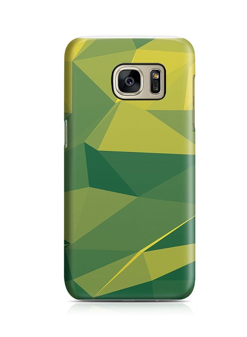 Thermoplastic Polyurethane Wrap Around Case For Samsung Galaxy S7 Edge Light Green Geomaterial Pattern