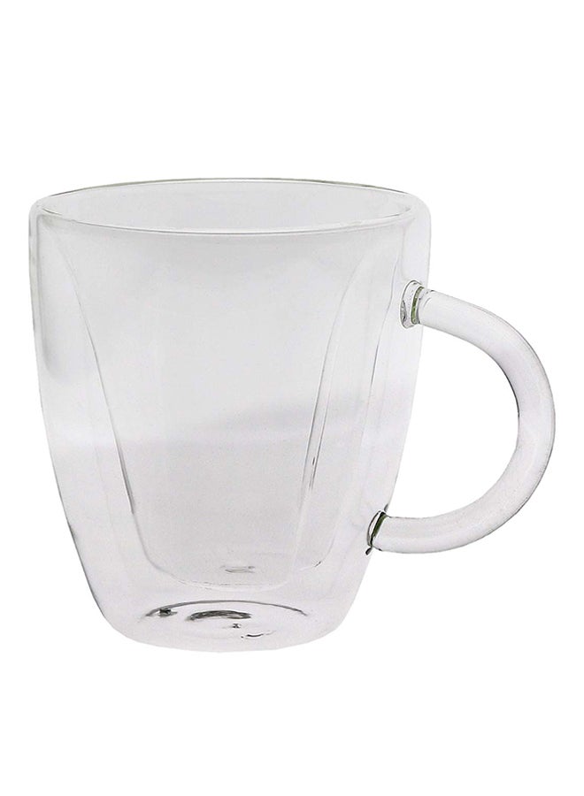Liying Heart Design Double Wall Drinking Glass Transparent 180ml - Image 1