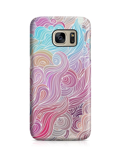 Thermoplastic Polyurethane Wrap Around Case For Samsung Galaxy S7 Edge Multicolor Hairs Swirl Pattern