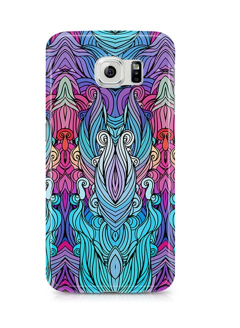 Thermoplastic Polyurethane Wrap Around Case For Samsung Galaxy S6 Edge Swirl Pattern Multicolor