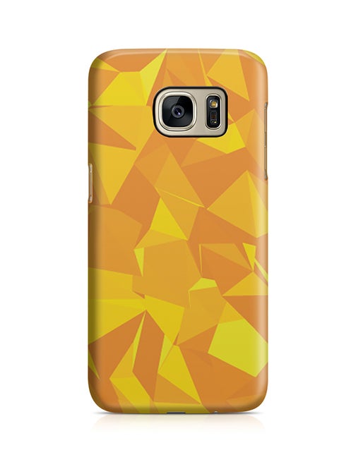 Thermoplastic Polyurethane Wrap Around Case For Samsung Galaxy S7 Mango Yellow Geomaterial Pattern