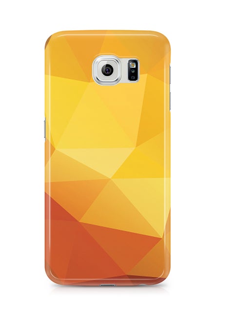 Thermoplastic Polyurethane Wrap Around Case For Samsung Galaxy S6 Edge Geomaterial Pattern Mango Yellow Shades