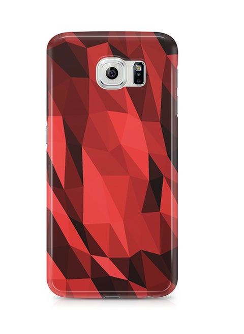 Thermoplastic Polyurethane Wrap Around Case For Samsung Galaxy S6 Edge Red Black Geomaterial Pattern
