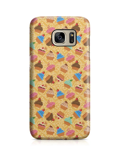 Thermoplastic Polyurethane Wrap Around Case For Samsung Galaxy S7 Bakery Party Cupcakes Pattern