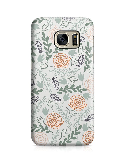 Thermoplastic Polyurethane Wrap Around Case For Samsung Galaxy S7 Edge Green Wild Nature Swirl Pattern