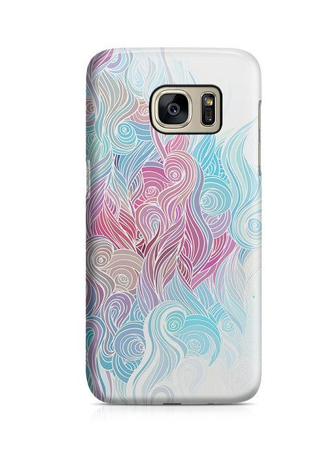 Thermoplastic Polyurethane Wrap Around Case For Samsung Galaxy S7 Colorful Waves Pattern Swirls