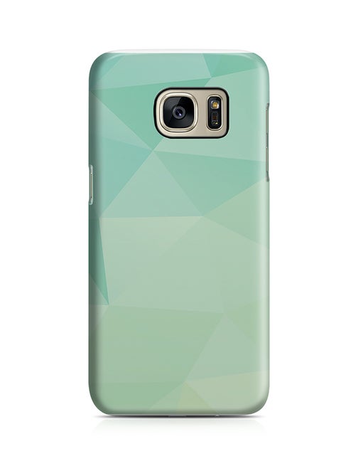 Thermoplastic Polyurethane Wrap Around Case For Samsung Galaxy S7 Mint Color Soft Geomaterial Pattern