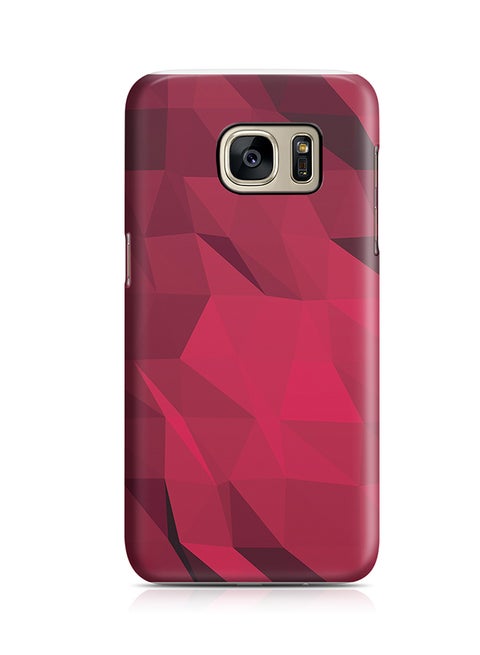 Thermoplastic Polyurethane Wrap Around Case For Samsung Galaxy S7 Edge Shades Of Red Geomaterial Pattern