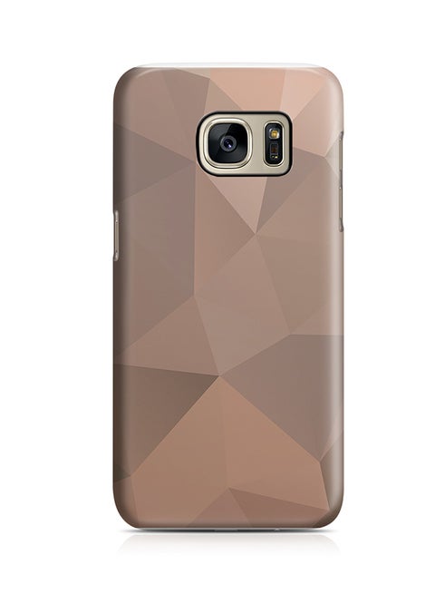 Thermoplastic Polyurethane Wrap Around Case For Samsung Galaxy S7 Brown Shades Geomaterial Pattern