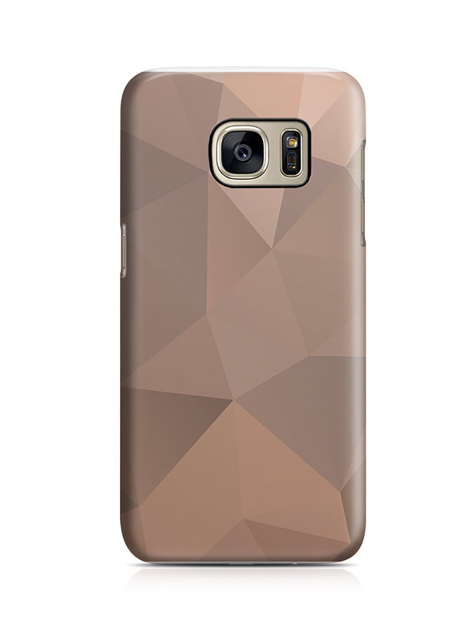 Thermoplastic Polyurethane Wrap Around Case For Samsung Galaxy S7 Brown Shades Geomaterial Pattern