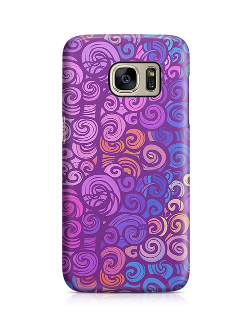 Thermoplastic Polyurethane Wrap Around Case For Samsung Galaxy S7 Edge Multicolor Swirl Pattern