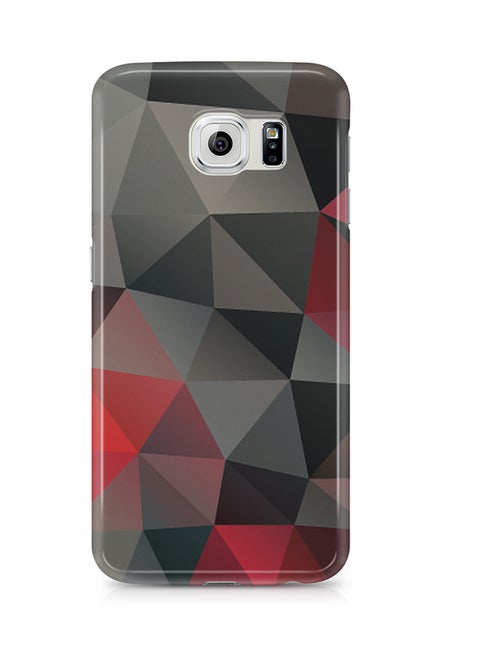 Thermoplastic Polyurethane Wrap Around Case For Samsung Galaxy S6 Edge Geomaterial Pattern Black And Red