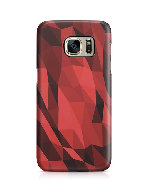 Thermoplastic Polyurethane Wrap Around Case For Samsung Galaxy S7 Red Black Geomaterial Pattern
