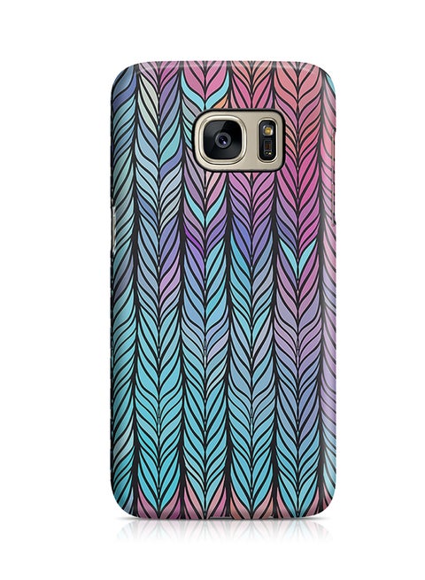 Thermoplastic Polyurethane Wrap Around Case For Samsung Galaxy S7 Soft Colors Braids Pattern