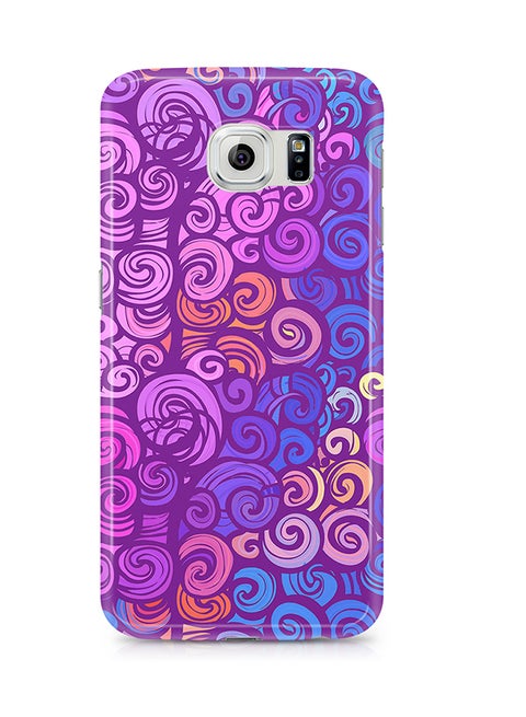 Thermoplastic Polyurethane Wrap Around Case For Samsung Galaxy S6 Edge Multicolor Swirl Pattern