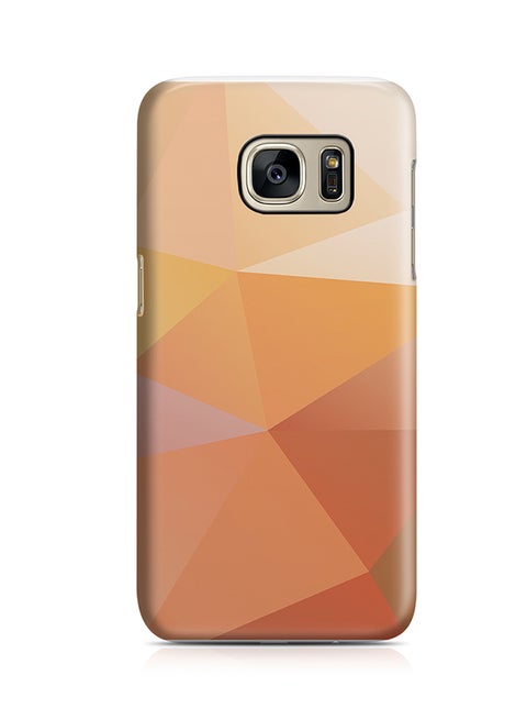 Thermoplastic Polyurethane Wrap Around Case For Samsung Galaxy S7 Light Soft Brown Geomaterial Pattern