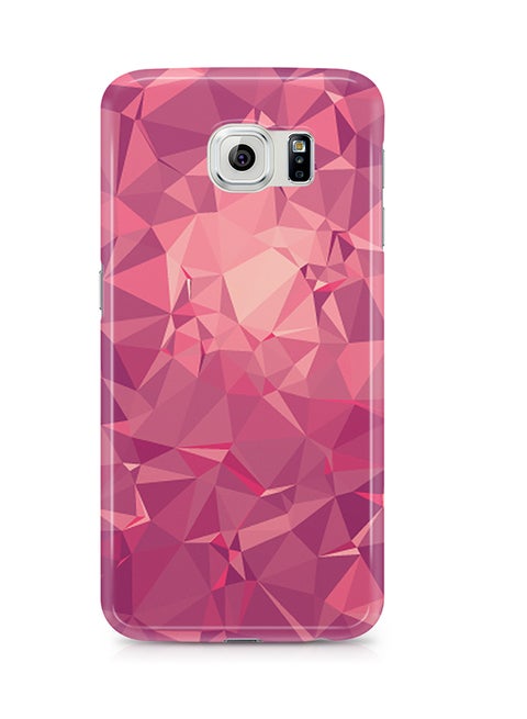 Thermoplastic Polyurethane Wrap Around Case For Samsung Galaxy S6 Edge Pretty Pink Geomaterial Pattern