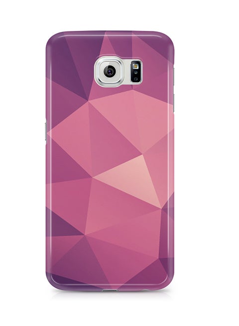 Thermoplastic Polyurethane Wrap Around Case For Samsung Galaxy S6 Edge Purple Geomaterial Pattern