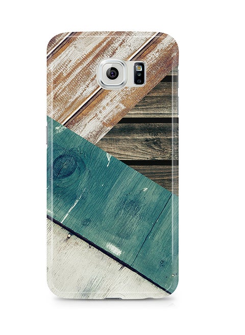 Thermoplastic Polyurethane Wrap Around Case For Samsung Galaxy S6 Edge Wood Print 4 Tone Wood Pattern