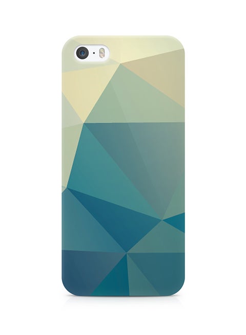 Thermoplastic Polyurethane Wrap Around Case For Apple iPhone SE Blue Shades Geomaterial Pattern