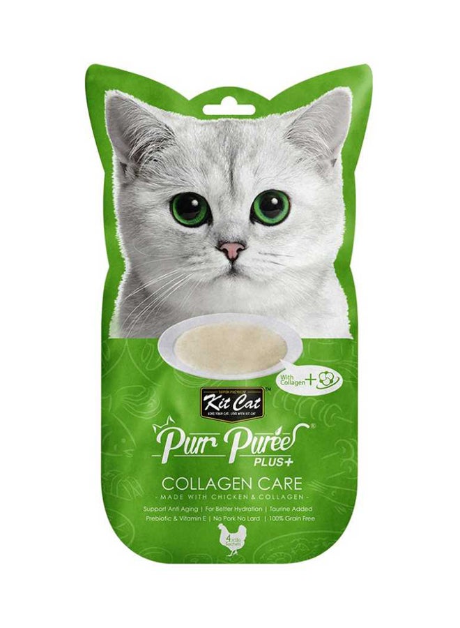 كيت كات بير بيوري بلاس للعناية بالكولاجين بنكهة الفراخ للقطط أبيض