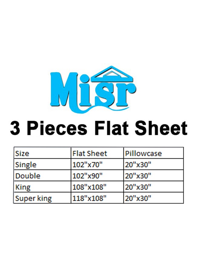 MISR Linen 3-Piece Stripe Collection Flat Sheet Set Cotton Chocolate - Image 5