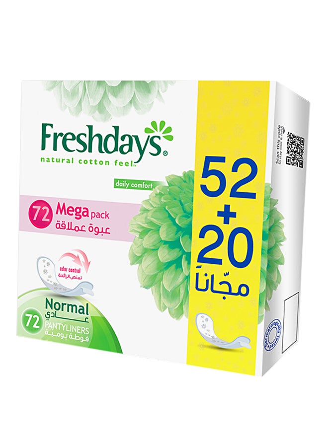 Freshdays - Pack Of 72 Normal Pantyliners 16.3*16.5*7centimeter - Image 1