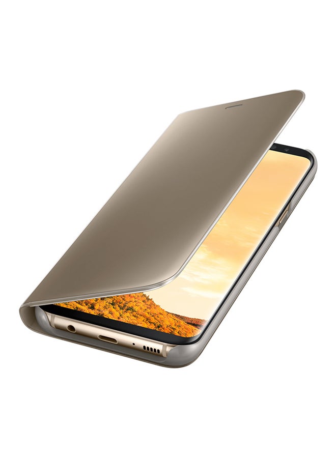 Clear View Flip Cover For Samsung Galaxy S8+ Maple Gold