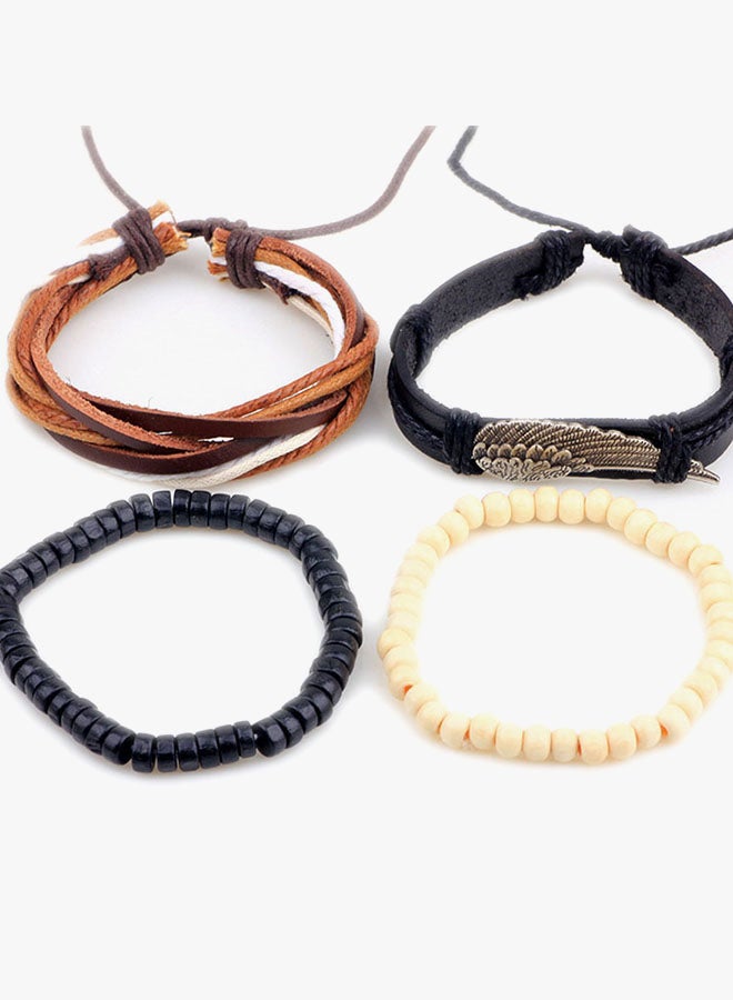 Generic - Set of 4 Woven and Beads Bracelet - Image 1