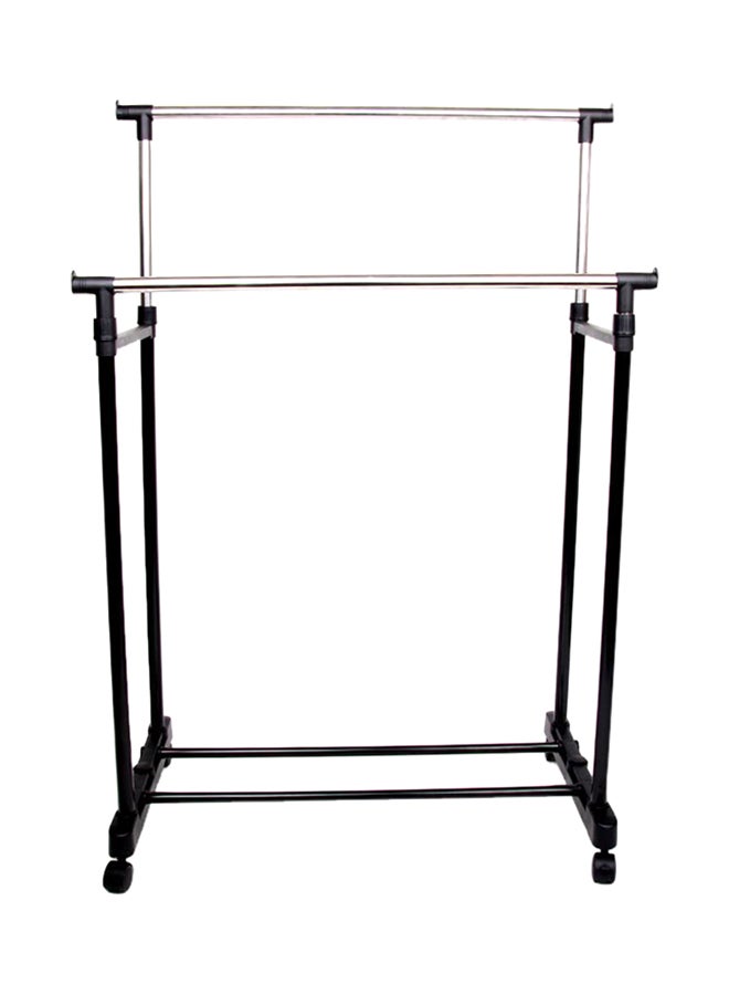 Leostar Double-Pole Telescopic Cloth Hanger Black/Silver 96-160cm