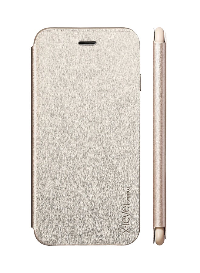 إكس ليفيل غطاء حماية قلّاب سلسلة فيب المُلونة لهاتف أبل آيفون 6 بلس ذهبي - Image 1