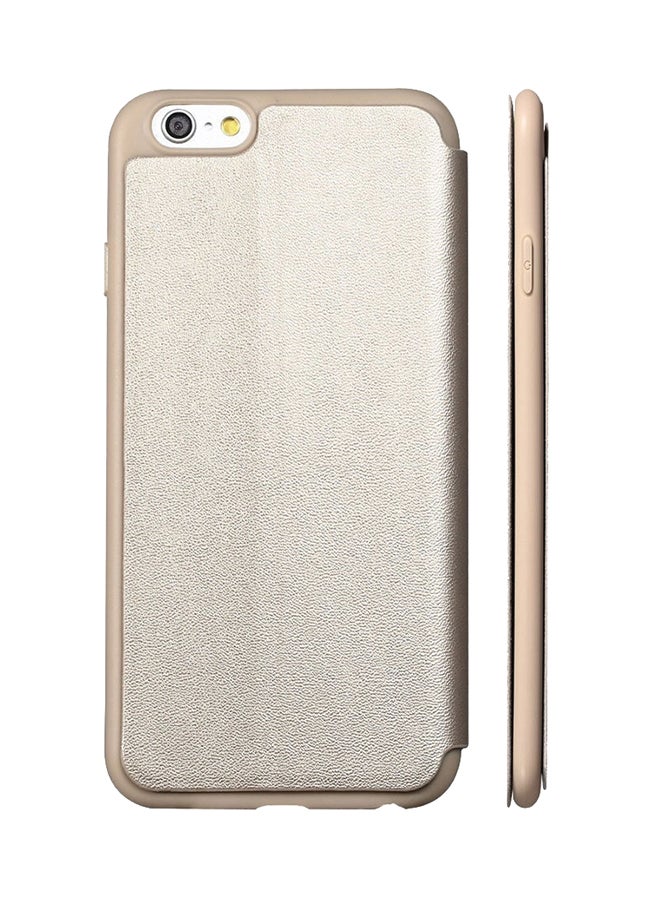 إكس ليفيل غطاء حماية قلّاب سلسلة فيب المُلونة لهاتف أبل آيفون 6 بلس ذهبي - Image 2