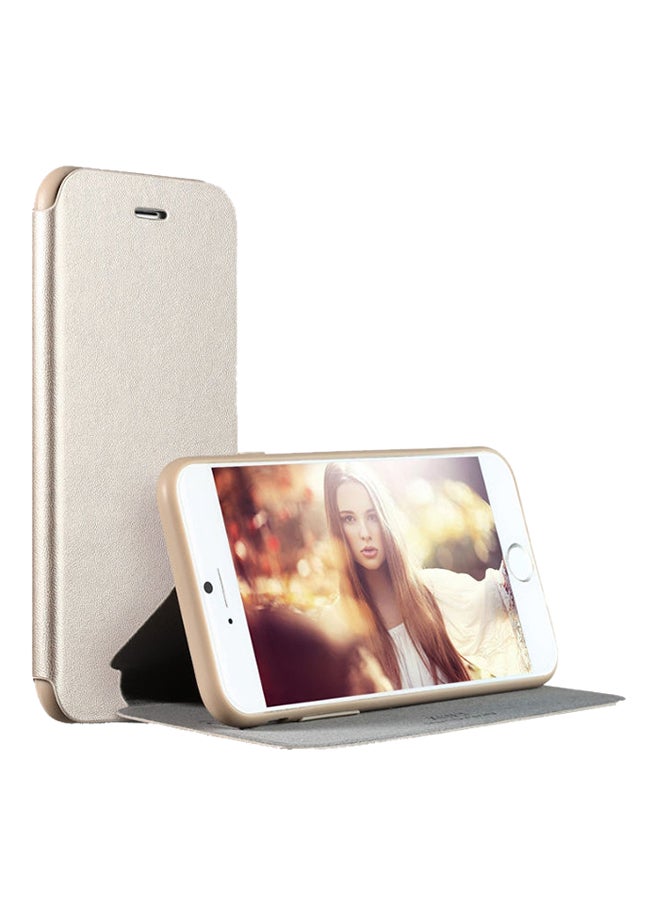 إكس ليفيل غطاء حماية قلّاب سلسلة فيب المُلونة لهاتف أبل آيفون 6 بلس ذهبي - Image 3