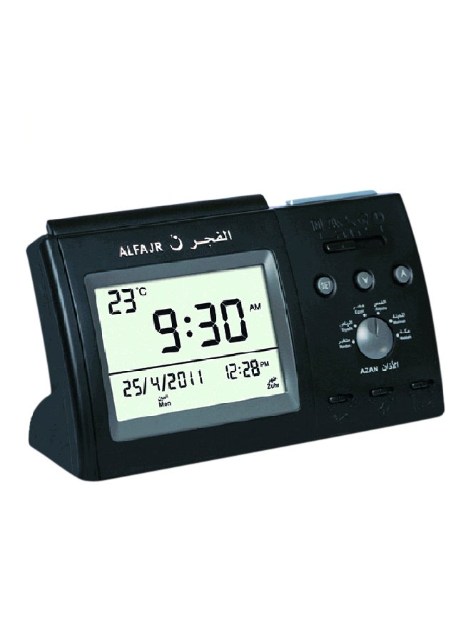 الفجر ساعة طاولة منبهة للآذان أسود 15 x 9 x 5سم