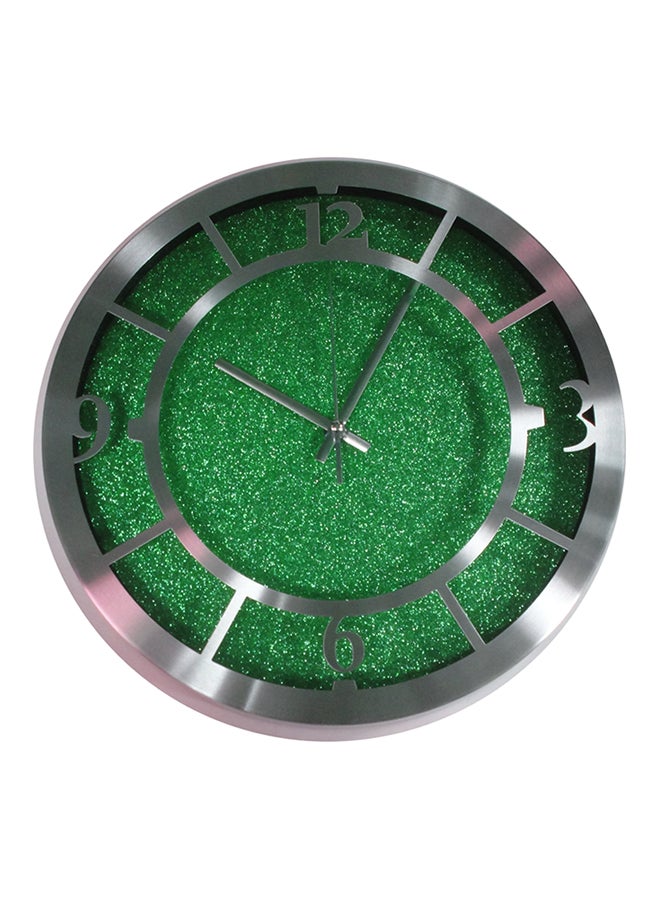 QUARTZ Round Shape Wall Clock Green 30.5x30.5x4cm  - Image 1