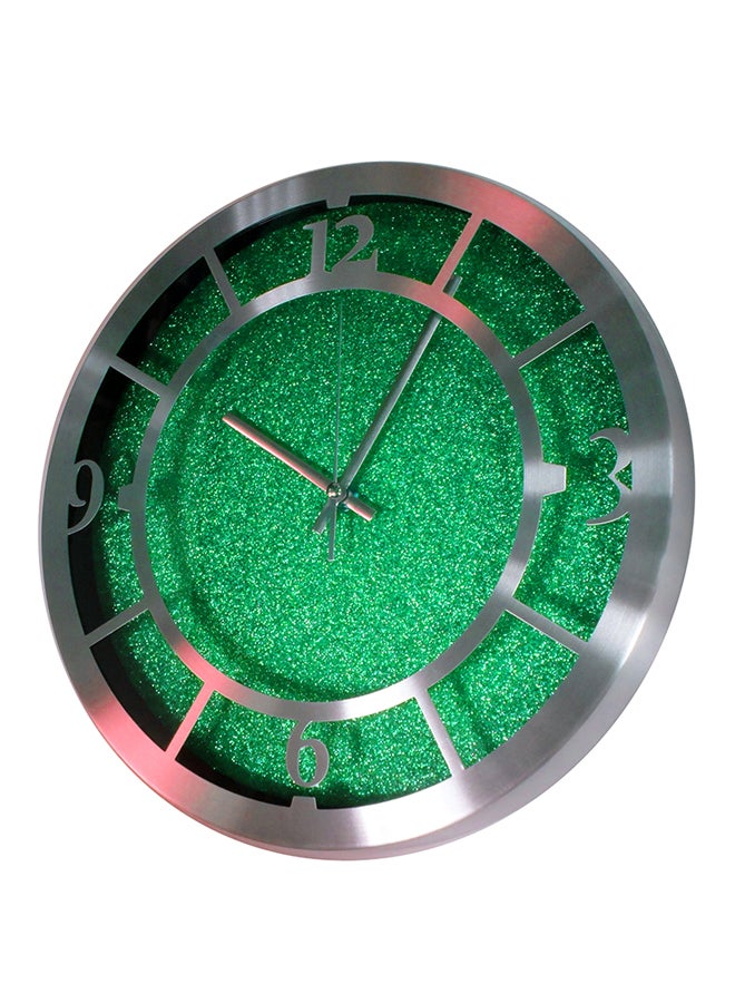QUARTZ Round Shape Wall Clock Green 30.5x30.5x4cm  - Image 2