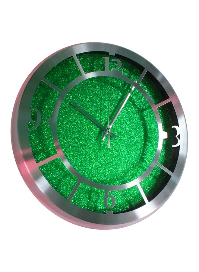 QUARTZ Round Shape Wall Clock Green 30.5x30.5x4cm  - Image 3