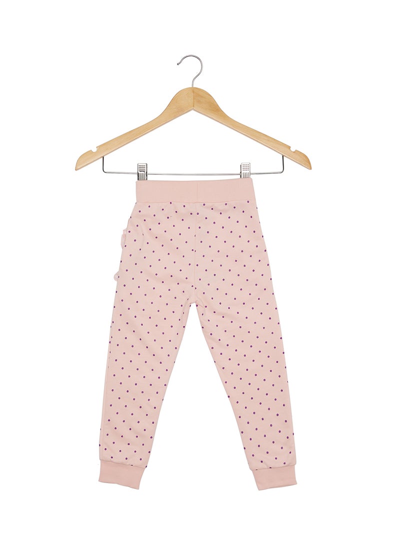 ايكونيك بنطلون رياضي منقط مع كشكشة من الدانتيل وردي - Image 2