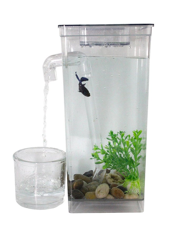 Generic Self Cleaning Aquarium Fish Tank Transparent 15x12x25cm  - Image 1