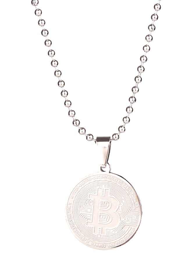بلولانز عقد سلسلة من مادة الستانلس ستيل على شكل خرز، بدلاية تصميم تذكاري للبيتكوين