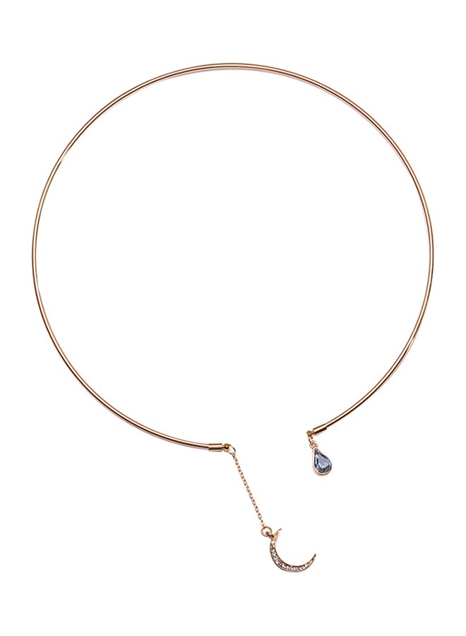 بلولانز عقد بتصميم طوق، والدلاية على شكل قمر من حجر الراين