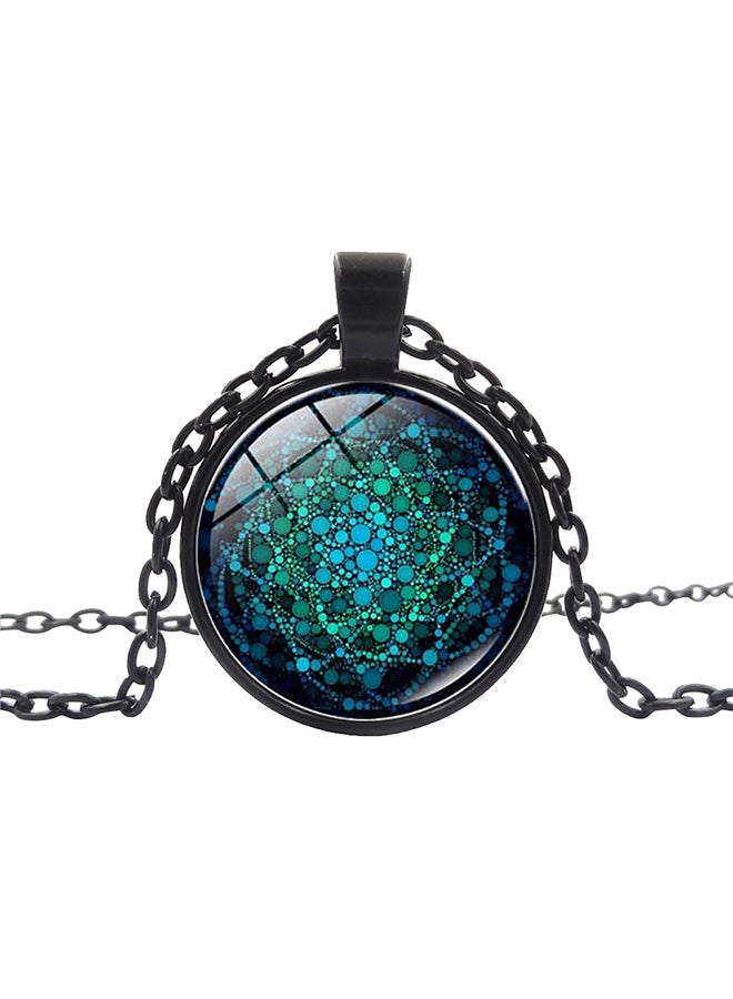 Bluelans Retro Flower of Life Glass Cabochon Pendant Necklace 