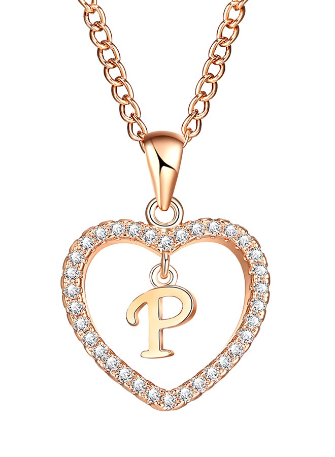 Bluelans - Concise Hollowed Heart Alphabet Pendant Necklace - Image 1