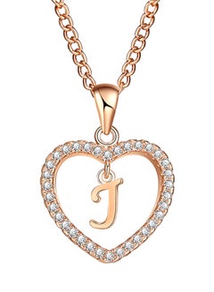 Concise Hollowed Heart Alphabet Pendant Necklace