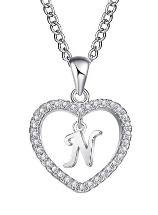Concise Hollowed Heart Alphabet Chain Pendant - v1526897389/N14700480A_1