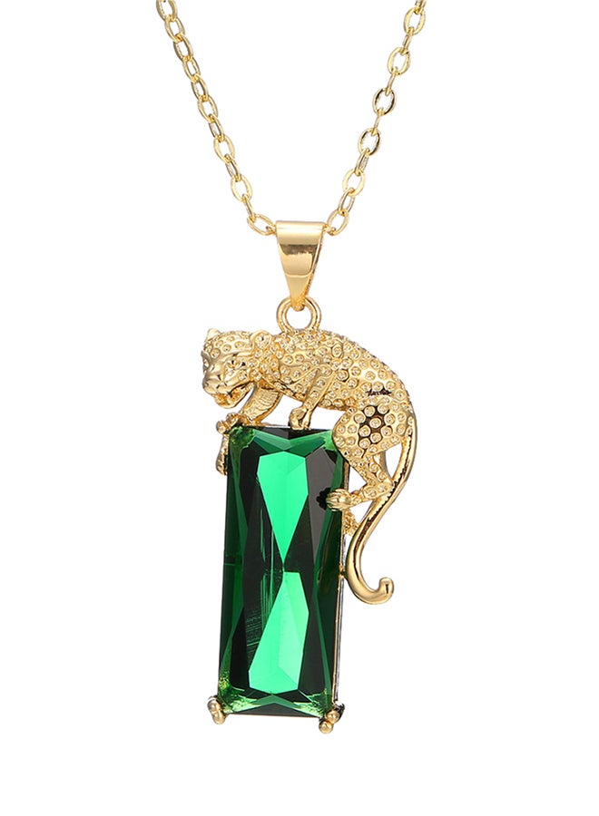 Bluelans Golden Leopard Rhinestone Pendant Necklace 