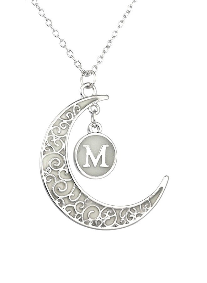 بلولانز عقد بدلاية مجوفة تصميم القمر، تحمل حرفاً من 26 حرفاً إنجليزياً